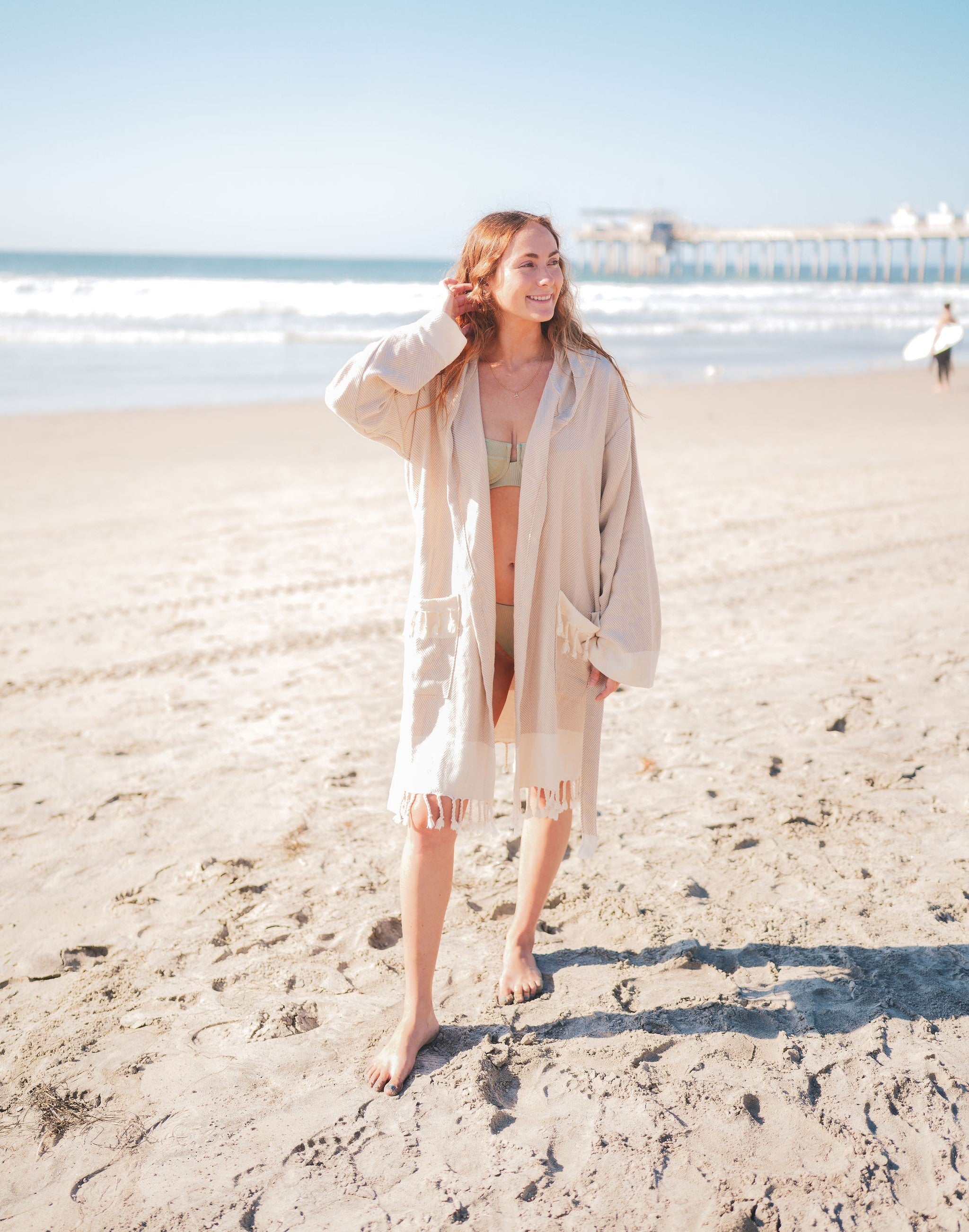 CHEVRON COTTON TURKISH BATHROBE