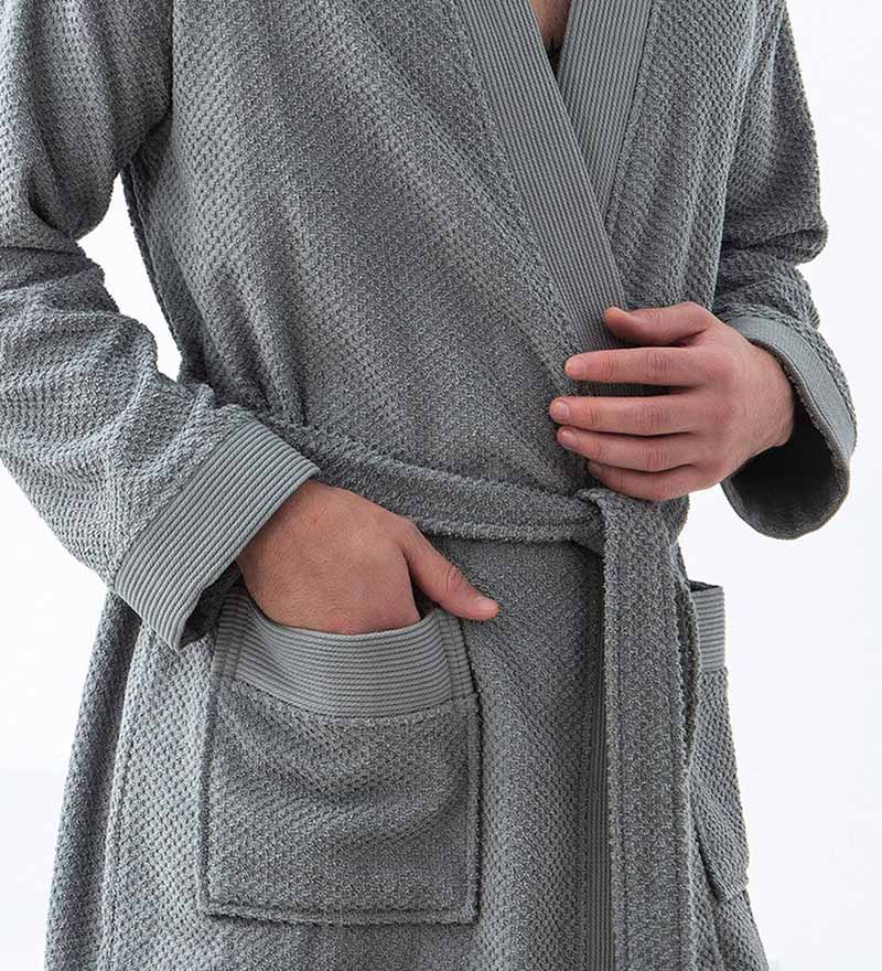 Men's Organic Turkish Terry Cloth Kimono Bathrobe